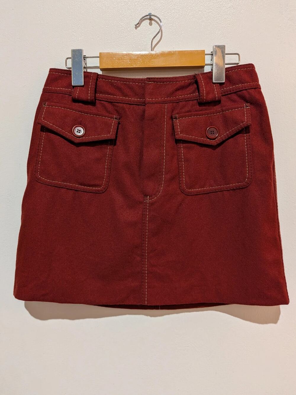 Mexx Mini Skirt In Burgundy, Size 6